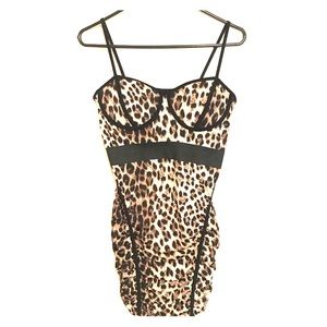 Leopard Print Bustier Dress